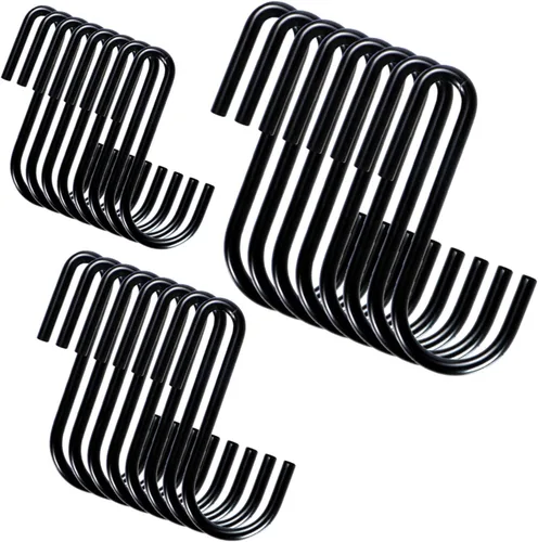Vista 14 de YourGift Paquete de 6 ganchos en S extralargos y resistentes de 10 pulgadas para plantas colgantes, armario, flores, canastas, jardín, patio, Negro