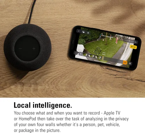 Vista 5 de Eve Cámara para exteriores, paquete de 2 cámaras de reflector seguro, alta seguridad y privacidad (video seguro HomeKit), 1080p