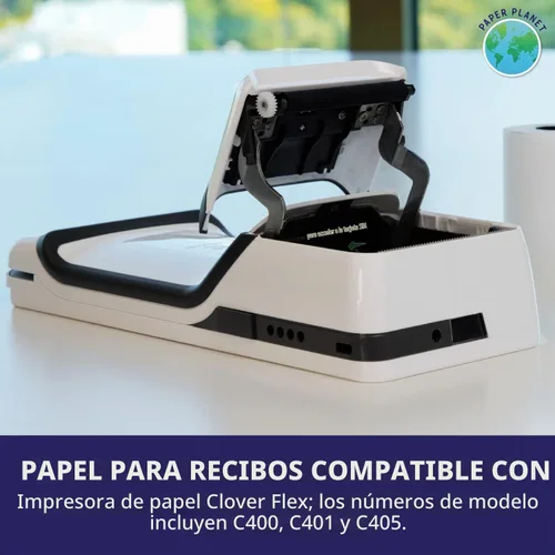 Vista 3 de PaperPlanet Papel de recibo para Clover Flex C400 C401 C405 C406 10