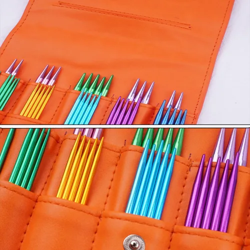 Vista 4 de Weabetfu Juego de 40 agujas de tejer de doble punto de aluminio de 7.9 pulgadas de longitud, kits de tejer para manualidades creativas hechas a mano