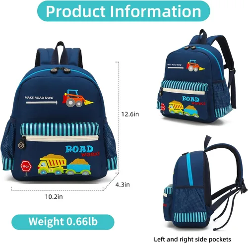 Vista 3 de Mochila para niños pequeños en 3D de Zoo para niños y niñas, Nice Day, talla única
