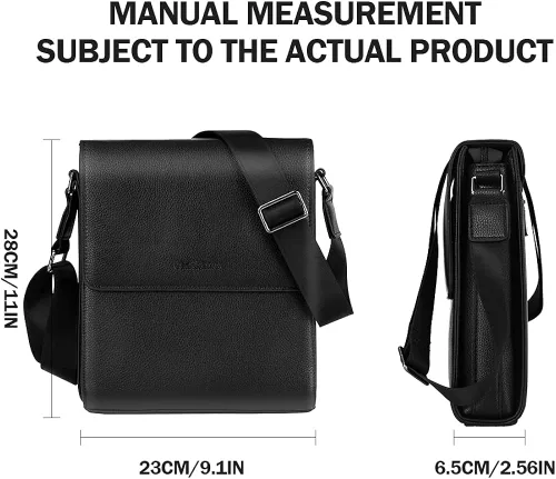 Vista 2 de Leathario Bolso de hombro para hombre de cuero auténtico pequeño bolso de mensajero para hombre bolso cruzado para hombre bolso de viaje