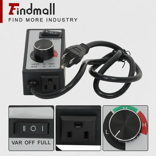 Vista 5 de findmall Reemplazo para ventilador de router Controlador de velocidad variable Motor eléctrico Reóstato AC 120V