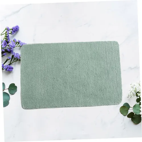 Vista 8 de Luxshiny Alfombra de baño, antideslizante, resistente al deslizamiento, alfombra de felpa para baño, alfombra de pasillo de baño, alfombra de Verde