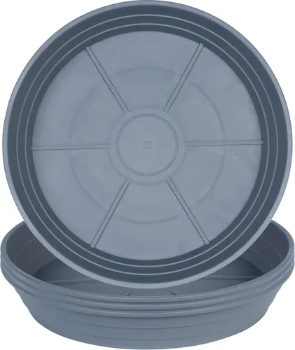 Vista 17 de Plato para macetas de 10 a 25 pulgadas, bandejas de riego extra profundas para macetas, bandeja de drenaje pesada para interiores sin agujeros, 4