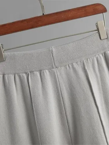 Vista 7 de LIXINGHEITANG Mujer Otoño Invierno Trajes De Manga Larga Suelto Alto Bajo Top Tobillo Femenino Conjuntos Para Negro