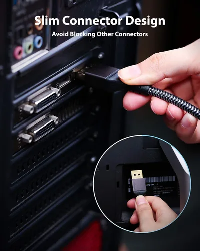 Vista 5 de Maxonar Cable DisplayPort con certificación VESA 8K de 1.4, 5 pies/4.9 ft DP