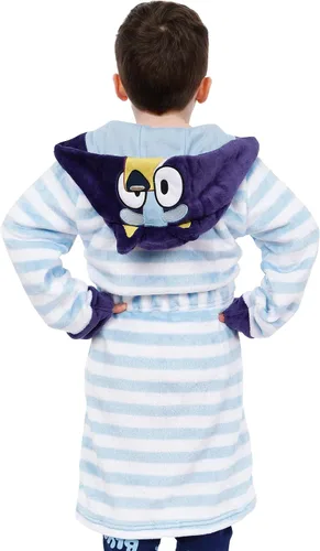 Vista 5 de Bluey Bata de baño Bata para niños con orejas 3D Bata de baño con capucha Bata de casa para niños Tallas 2T a 8