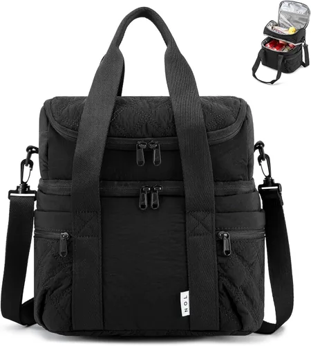 Vista 15 de NOL Natural Organic Lifestyle Bolsa Térmica de Almuerzo de Nylon para Mujeres Bonita Bolsa de Almuerzo Acolchada Grande A Prueba de Fugas Aislada