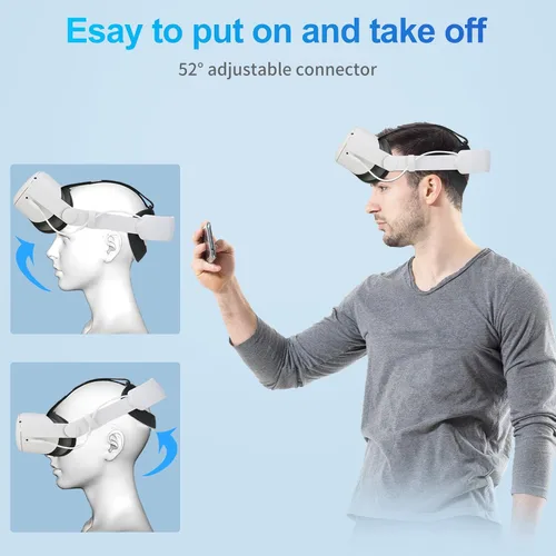 Vista 4 de Ponywalk Head Strap with Battery Pack for Oculus Quest 2 Built-in 6000mAh Extend 5 Hours Comfortable Playtime for Meta Quest 2 Adjustable Elite
