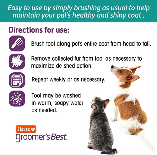 Vista 7 de Hartz Groomer's Best Fur Fetcher De-Shedder - Cepillo para perro, color negro