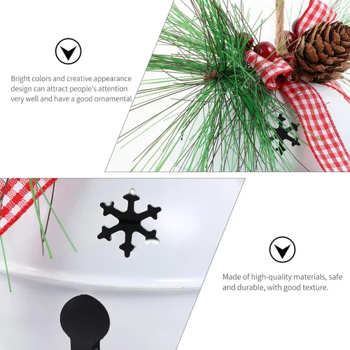 Vista 8 de Toyvian Cascabeles de Navidad, adornos tradicionales para árbol de Navidad, campanas de trineo de metal para decoraciones navideñas, 5 pulgadas
