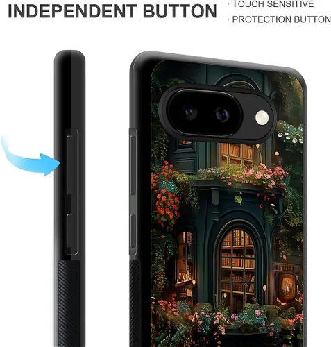 Vista 1411 de Compatible con Google Pixel 4A 5G Mobile Case Creative Acrylic Panel trasero Silicona Protección Grip especialmente diseñado para Google Pixel 4A 5G