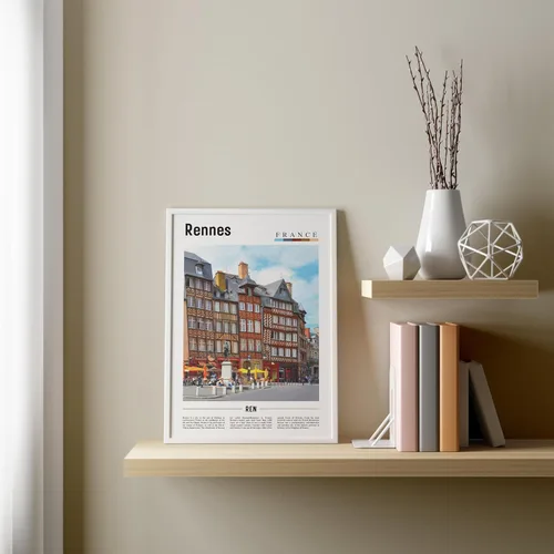 Vista 5 de Impresión de Rennes, póster de Rennes, arte de pared, pintura al óleo, póster colorido de la ciudad, impresión de ciudad, obras de arte de viaje