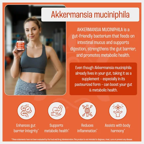 Vista 4 de Akkermansia Muciniphila - Suplemento probiótico - 20 mil millones de UFC 30 cápsulas vegetales Prebiótico + probiótico + mezcla postbiótica