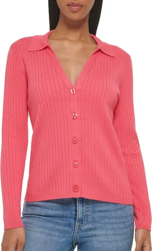 Vista 4 de Calvin Klein Botones delanteros Rib Cardi para mujer