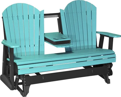 Vista 30 de LuxCraft Deslizador Adirondack de 5 pies con consola plegable (Premium - Caoba antigua)