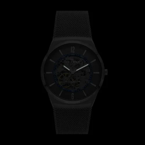 Vista 5 de Skagen Melbye - Reloj de tres manos con correa de malla de acero inoxidable SKW6007 Aktiv Mesh Titanium Watch