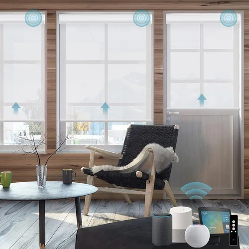 Vista 37 de SmartWings Persianas Enrollables Inteligentes Motorizadas con Filtro de Luz, Persianas Eléctricas con Control Remoto para Ventanas Compatibles