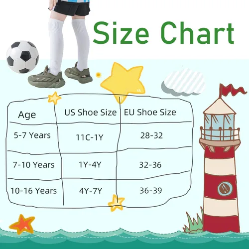 Vista 7 de Calcetines de fútbol para niños, calcetines de fútbol para niños pequeños, calcetines deportivos sólidos hasta la rodilla para niños y niñas de 5 a