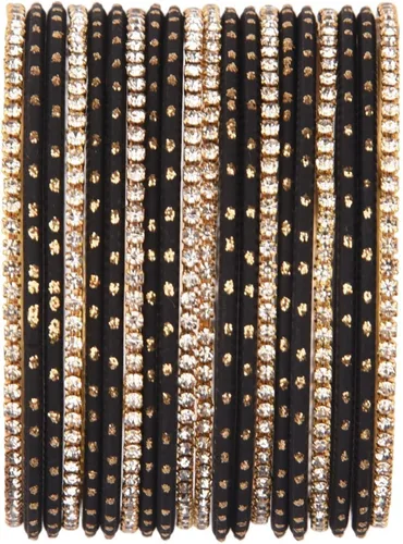 Vista 6 de Efulgenz Indian Bangle Set Rhinestone CZ Plain Metal Bracelet Bangle Jewelry for Women