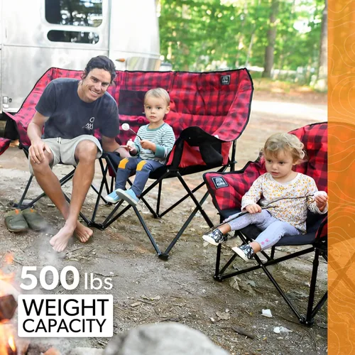 Vista 7 de Kuma Outdoor Gear Kozy - Silla de oso con bolsa de transporte, silla de campamento doble portátil de lujo para exteriores, para glamping, deportes