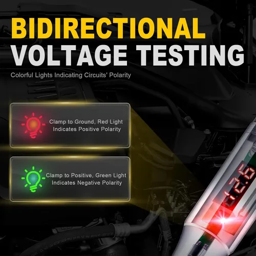 Vista 9 de Lámpara de Prueba Automotriz 5-90V Probador de Circuito LED Digital con Pantalla de Voltaje, Probador de Luz Bidireccional Automático, Probador