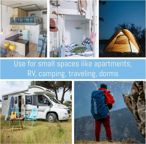 Vista 4 de Mini lavadora portátil – Pequeña lavadora plegable para ropa – Para camping, RV, viajes, espacios pequeños (blanco)