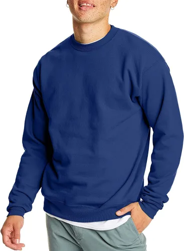 Vista 25 de Hanes Men's Sweatshirt, EcoSmart Fleece Crewneck Sweatshirt, Big & Tall Available, 1 or 2-Pack Marrón (Army Brown)