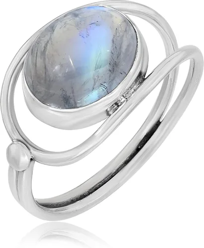 Vista 6 de Anillo de plata de ley 925 para mujer, anillo de piedras preciosas naturales, anillo de aniversario de plata de ley, juego de bisel