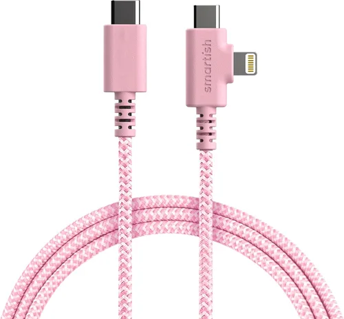 Vista 12 de Smartish Cable USB-C/Lightning 17/16/16e/15/14 - Crown Joule - Cable de carga universal de 6 pies con micro USB - Certificado MFi Estoy sonrojando