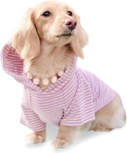 Vista 11 de DJANGO Sudadera con capucha para perro, cálido, ligero, suave y elástico para perro, con capucha, orificio para arnés y cintura elástica, sudadera
