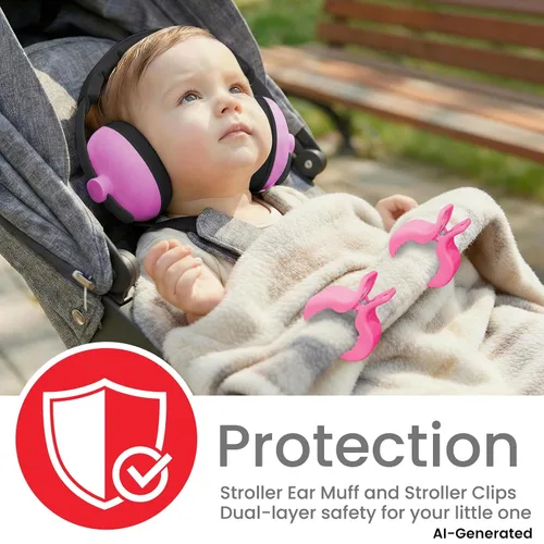 Vista 57 de Auriculares de bebé para protección contra el ruido, color blanco