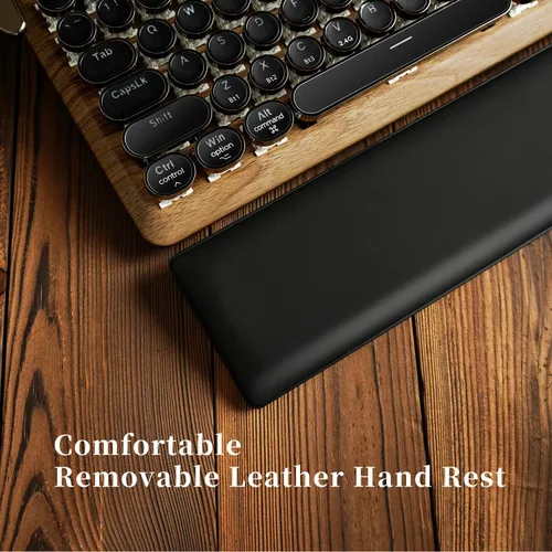 Vista 2 de 7KEYS Teclado mecánico estilo máquina de escribir retro para juegos, teclado de computadora estilo vintage con Bluetooth inalámbrico 5.0