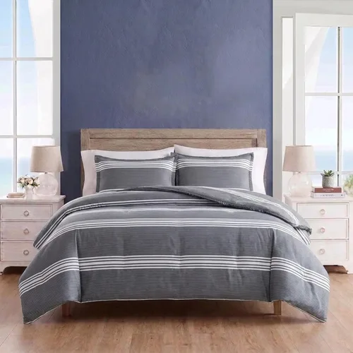 Vista 6 de Nautica - Juego de edredón King, ropa de cama reversible de algodón con fundas a juego y bolsa de lavandería reutilizable, peso medio, certificado