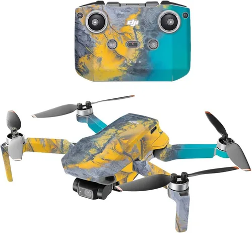 Vista 20 de MightySkins - Compatible con DJI Mini 2 Dron portátil - Aqua Swirl Funda protectora de vinilo duradera y única Fácil de aplicar, quitar