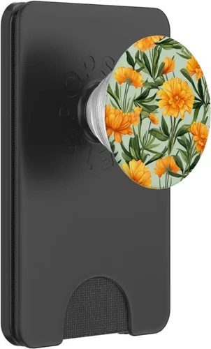 Vista 7 de PopSockets PopGrip estándar de flores de caléndula colorida floral