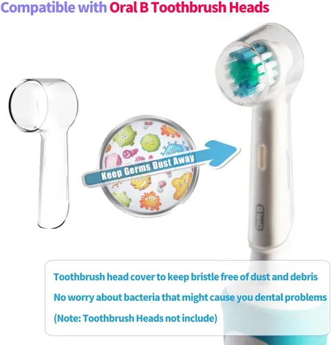 Vista 3 de 12 fundas reutilizables para cepillos de dientes compatibles con cabezales de cepillo de dientes eléctricos Oral B para un mejor cepillado
