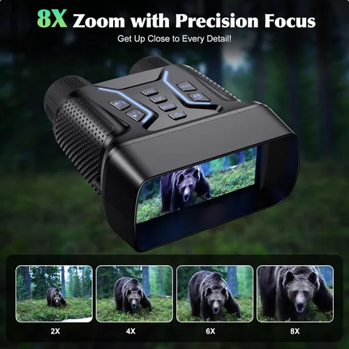 Vista 7 de Gafas de visión nocturna, binoculares de visión nocturna de 4K UHD con video e imagen de 36MP, pantalla de 4.5", batería recargable de 4500mAh