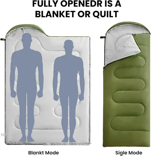 Vista 3 de FARLAND Sacos de dormir de 30 ℉ para adultos, adolescentes y niños con saco de compresión portátil y ligero para campamento de 3 a 4 estaciones