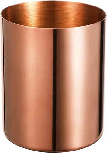 Vista 9 de Portalápices negro para escritorio, taza de lápiz de acero inoxidable, taza para bolígrafos, maceta de floreros, soporte para brochas de maquillaje