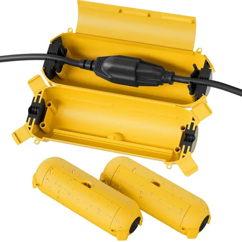 Vista 18 de Flemoon - Paquete de 3 fundas impermeables para cable de extensión para exteriores Small Electrical Connection Box for Straight Plug, Socket