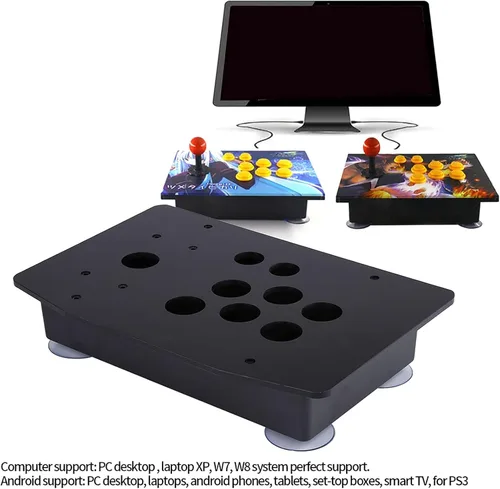 Vista 7 de Panel acrílico negro y cubierta protectora Kit de bricolaje, Fighting King Fighter Computer Game Panel,Adecuado para juegos de arcade street fighter