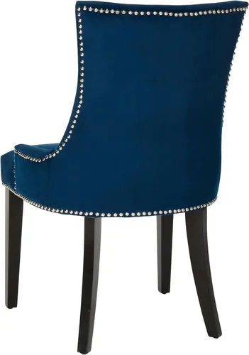 Vista 5 de Safavieh Mercer Collection Lester Navy/Espresso (juego de 2) Silla de comedor marino