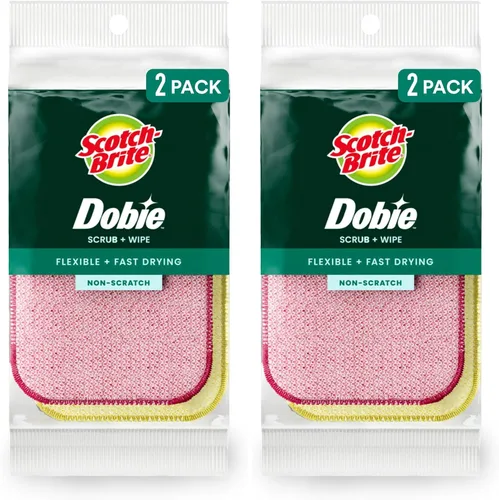 Vista 3 de Paños para fregar y limpiar Scotch-Brite Dobie, paños de esponja para limpiar la cocina, el baño y el hogar, el paño para fregar y limpiar Dobie