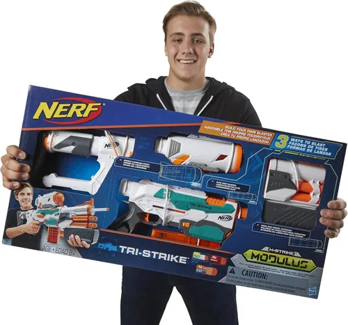 Vista 14 de Nerf Modulus Tri-Strike Blaster, Cañón Mega, Lanzacohetes, Cargador, 1 Cohete, Juegos al Aire Libre para Niños (Exclusivo de Amazon)
