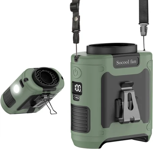 Vista 20 de Socool Ventilador de cintura portátil de 10000mAh con clip en cinturón portátil, ventilador personal recargable operado con batería con 5
