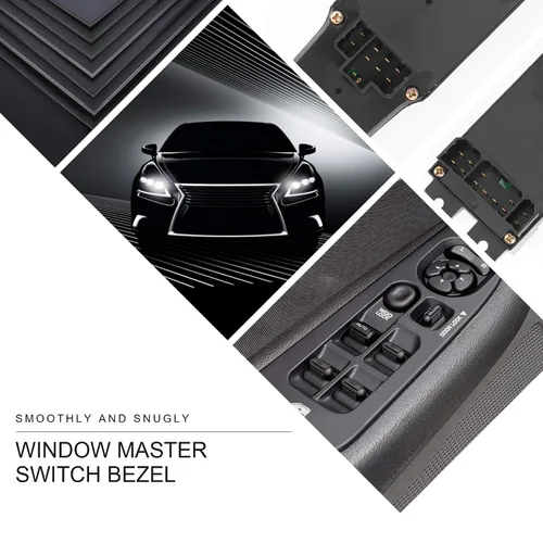 Vista 5 de BASIKER Master Interruptor de Ventana Eléctrica y Bisel del Lado del Conductor y Bisel de Ventana del Lado del Pasajero Repuestos para 2002-2010