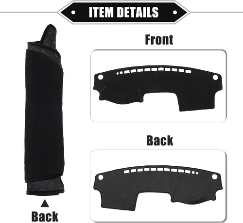 Vista 5 de Cubierta de salpicadero compatible con Toyota Camry 2002-2006, antideslizante, de poliéster, color negro, cubierta protectora