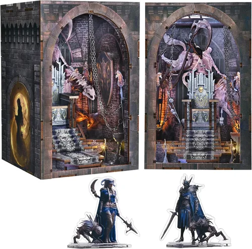 Vista 8 de MiniCity Kits de Rincón de Libros DIY para Adultos, Kit de Rincón de Libros en Miniatura para Casa de Muñecas, Rompecabezas de Madera 3D